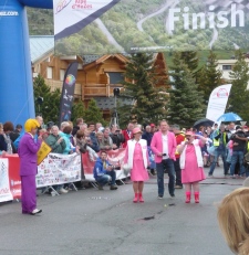 Roze bij de finish