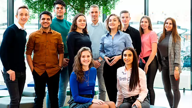 group of students posing