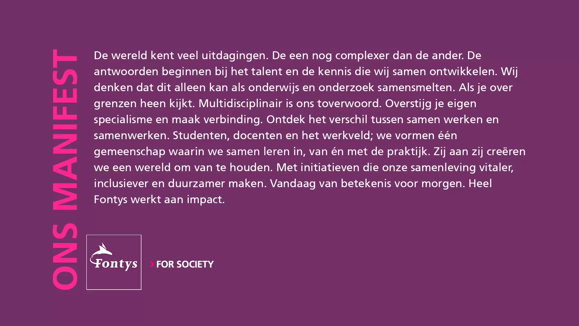 Sfeerafbeelding Fontys