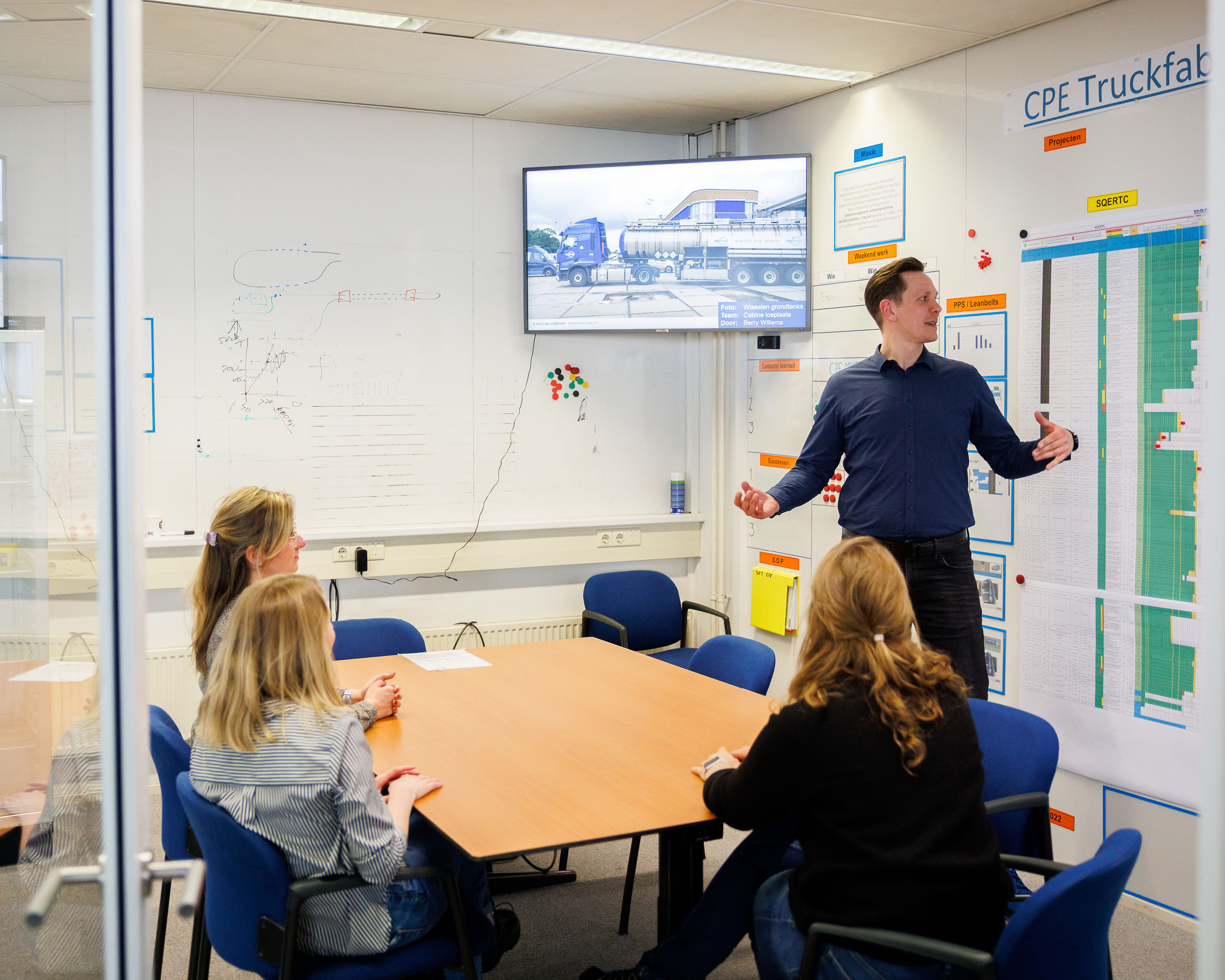 Deeltijd-student op zijn werk