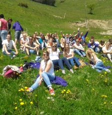 Lunchen op een alpenwei