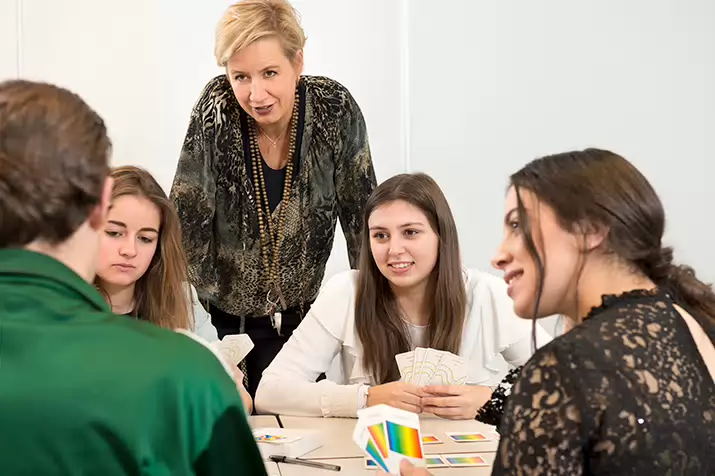 Teacher with group of students