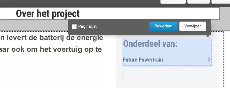 Afbeelding 3: Over het project - Paginalijst