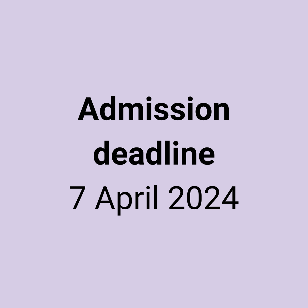 Admission deadline: 12 April 2024
