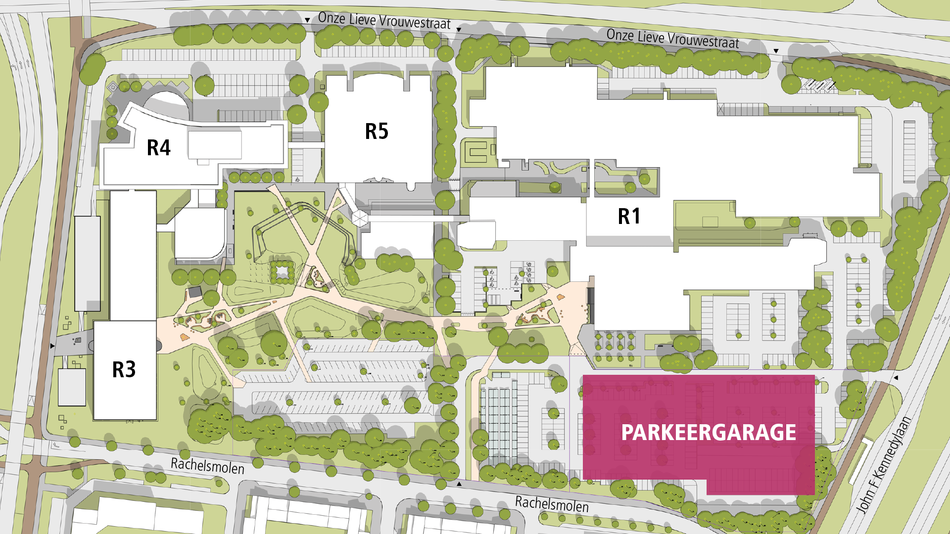 Op deze locatie staat vanaf 27 augustus een parkeergarage.