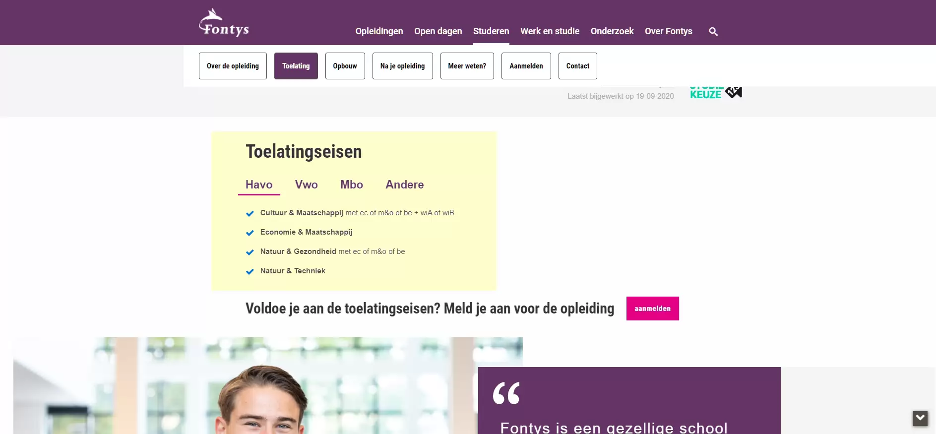 Sfeerafbeelding Fontys