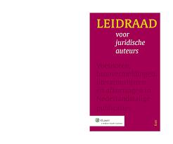 Kluwer Leidraad voor juridische auteurs