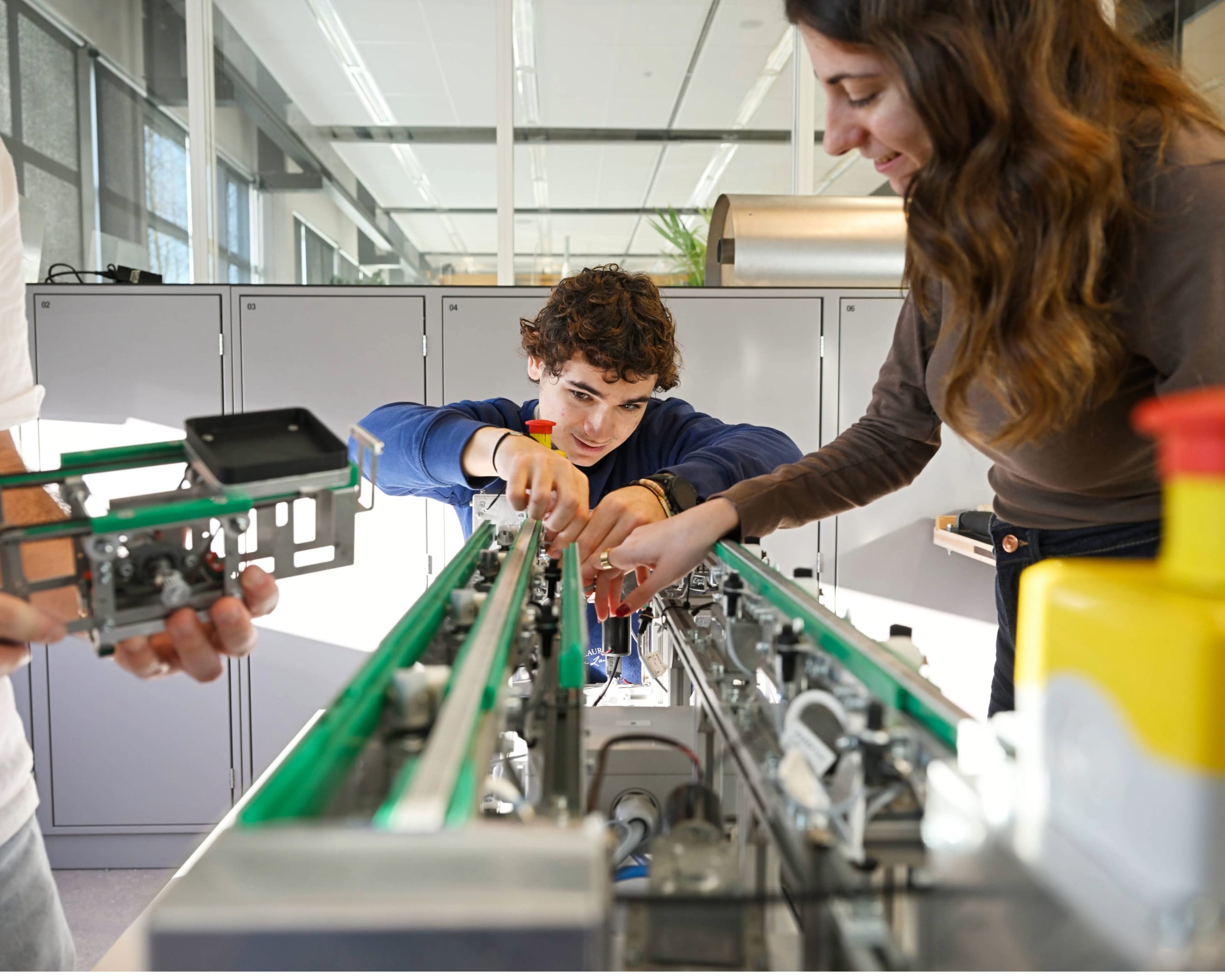 Mechatronics student working on a project