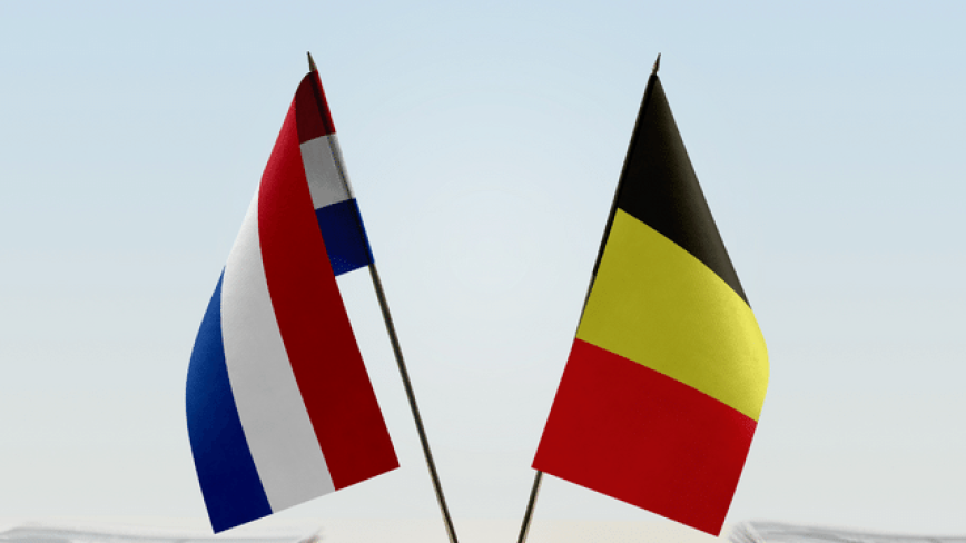 Belgische en Nederlandse vlag