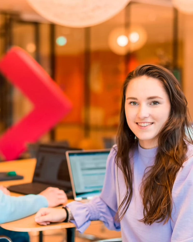 student smiling at camera